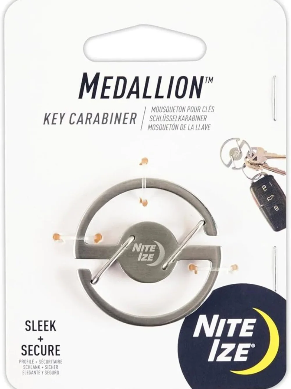 Nite Ize Medallion Key Carabiner - Stainless Steel Key Ring Carabiner - *NEW*